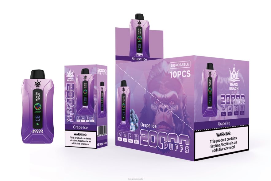 Bang Beach Vape - Bang Beach 20000 Puffs Smart Screen Vape Grape Ice B2VHZP10