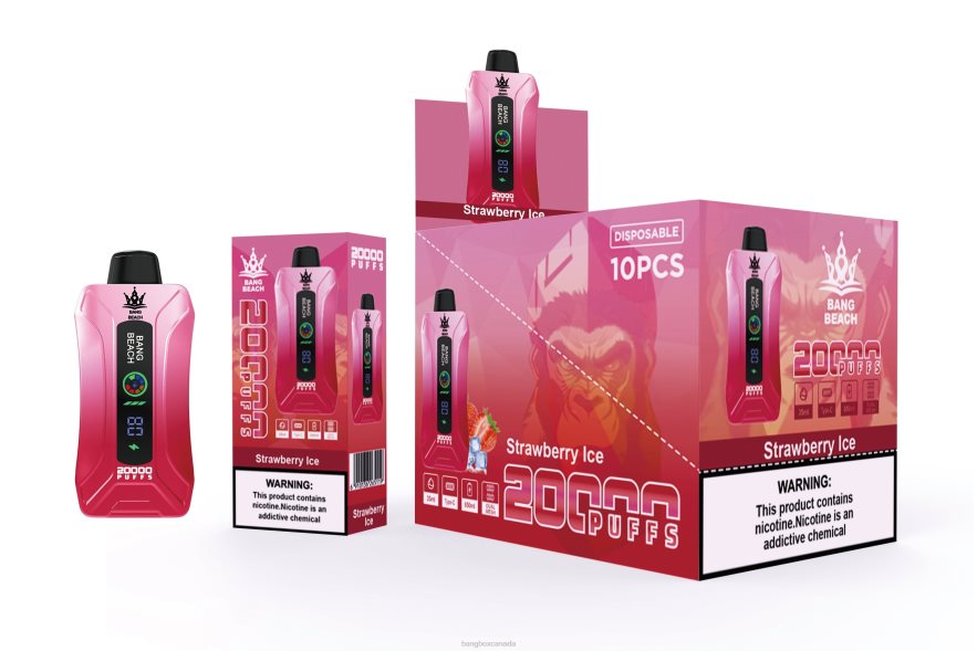 Bang Beach Vape - Bang Beach 20000 Puffs Smart Screen Vape Strawberry Ice B2VHZP6