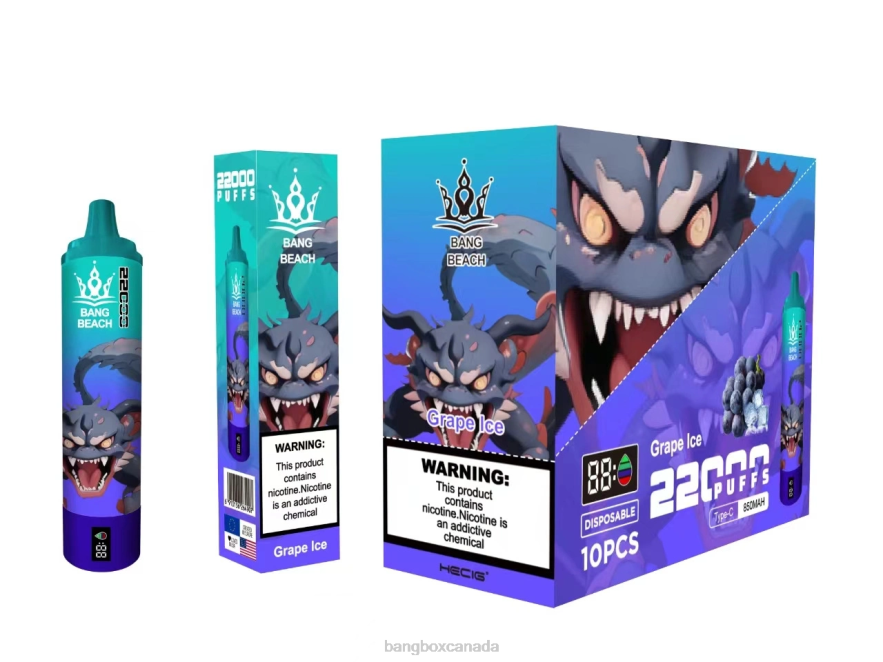 Bang Beach Vape - Bang Beach 22000 Puffs Smart Screen Grape Ice B2VHZP19