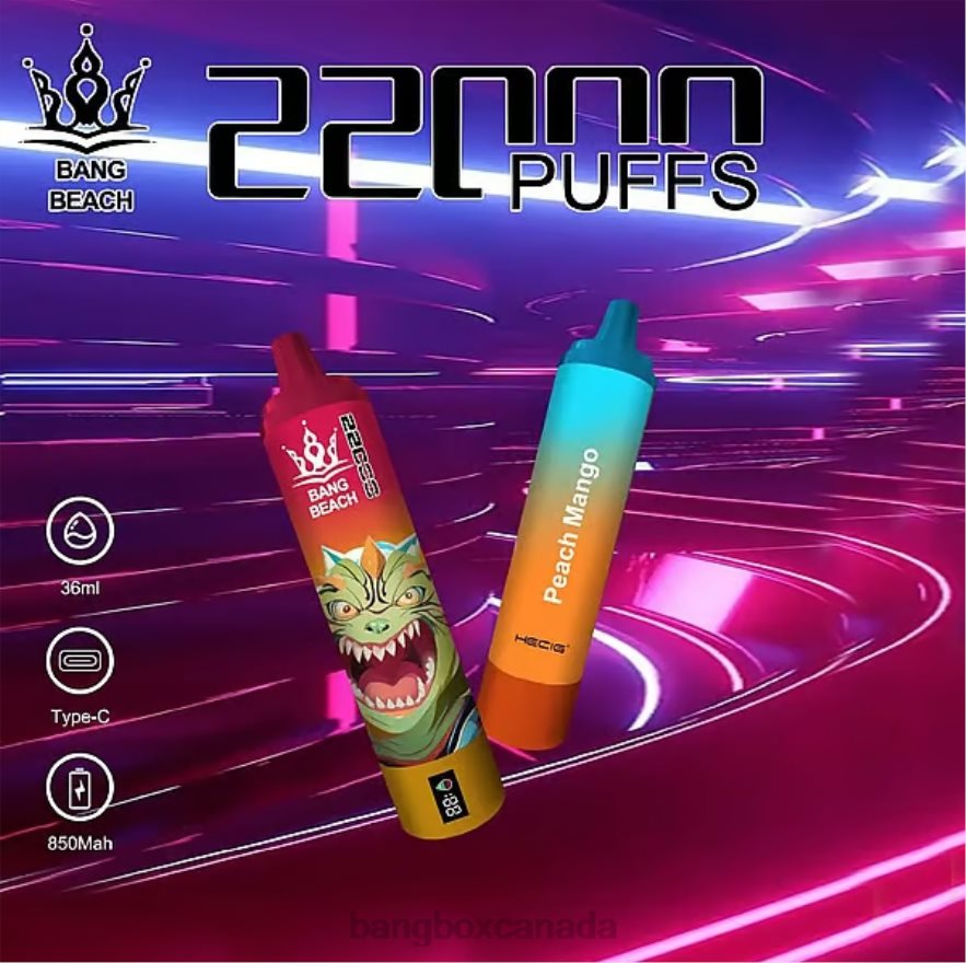 Bang Beach Vape - Bang Beach 22000 Puffs Smart Screen Peach Mango B2VHZP24