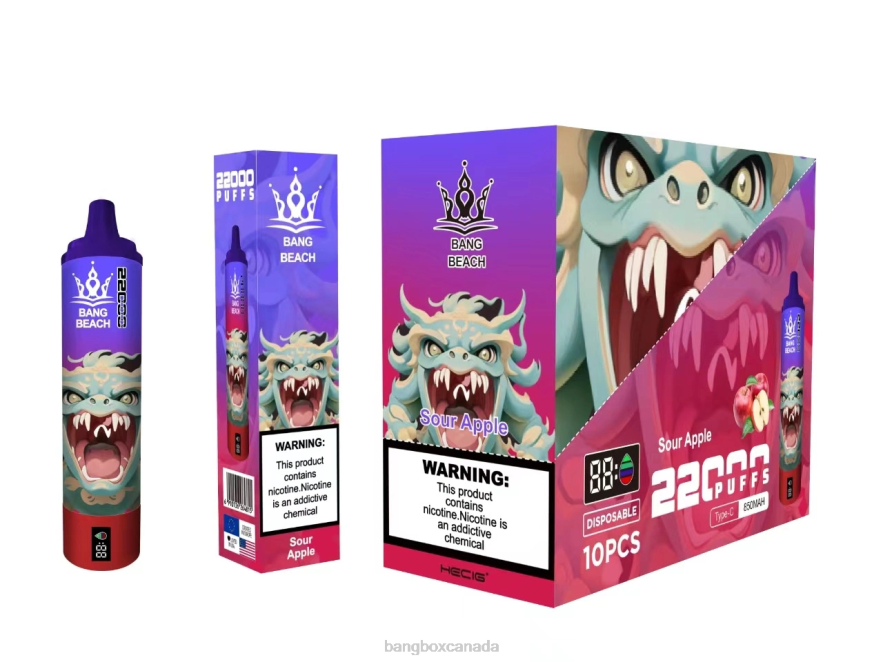Bang Beach Vape - Bang Beach 22000 Puffs Smart Screen Sour Apple B2VHZP13