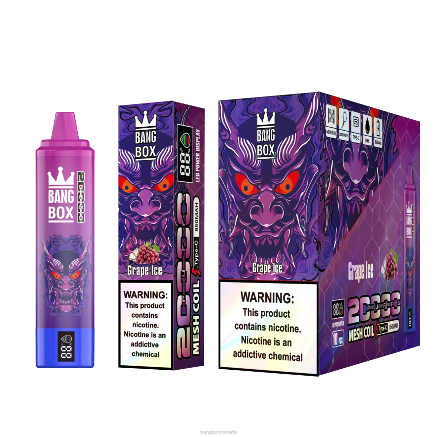 Bang Box Vape Review - Bang Box 20000 Puffs Smart Screen Grape Ice B2VHZP61