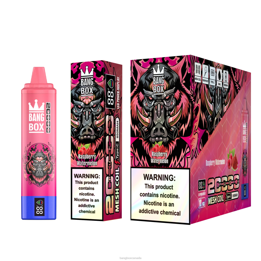 Bang Box Vape Review - Bang Box 20000 Puffs Smart Screen Raspberry Watermelon B2VHZP53