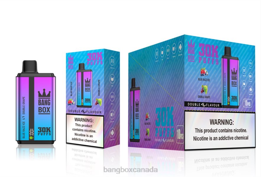 Bang Box Canada - Bang Box 30000 Puffs Dual Flavors Blue Razz Ice & Double Grape B2VHZP72