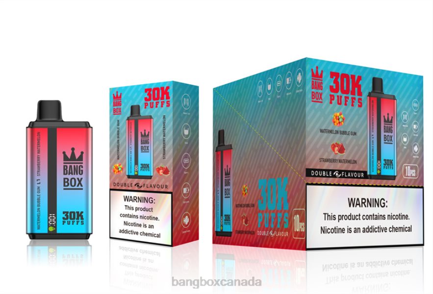 Bang Box Canada - Bang Box 30000 Puffs Dual Flavors Watermelon Bubble Gum & Strawberry Watermelon B2VHZP68