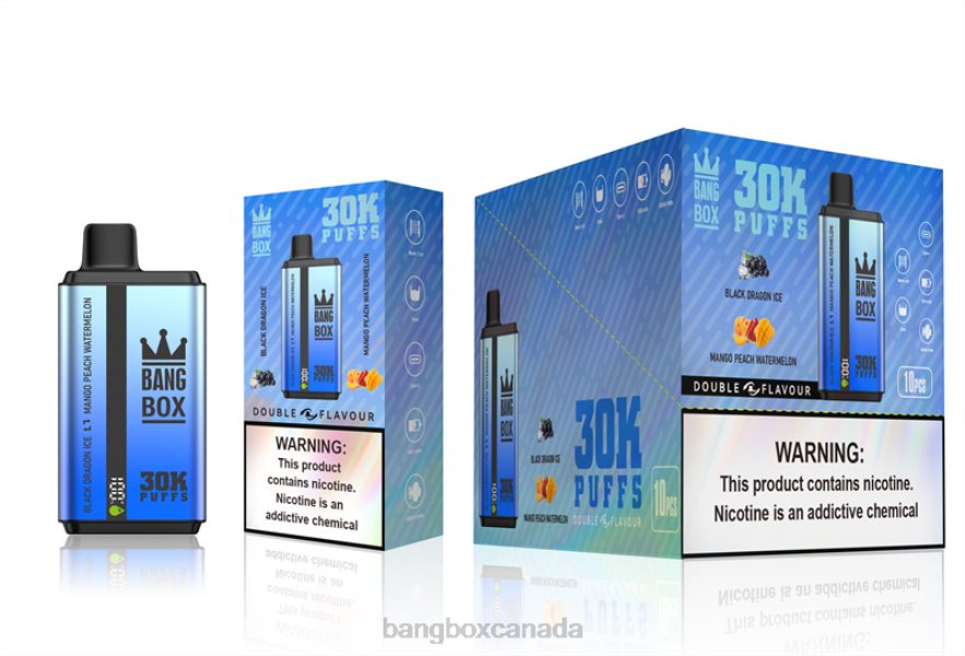 Vape Bang Box - Bang Box 30000 Puffs Dual Flavors Black Dragon Ice & Mango Peach Watermelon B2VHZP71